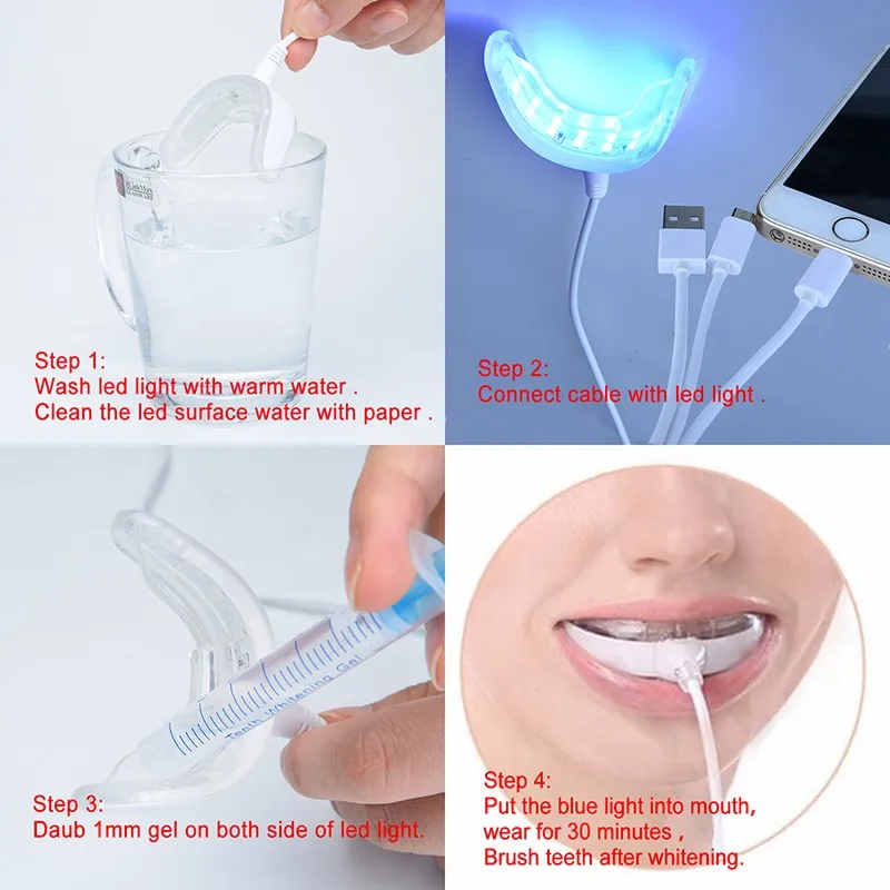 Роскошный Осветляющий гель ультра белая лампа Зубные отбеливание зубов комплект отбеливающий зубной отбеливатель Зуб Щетка пластина