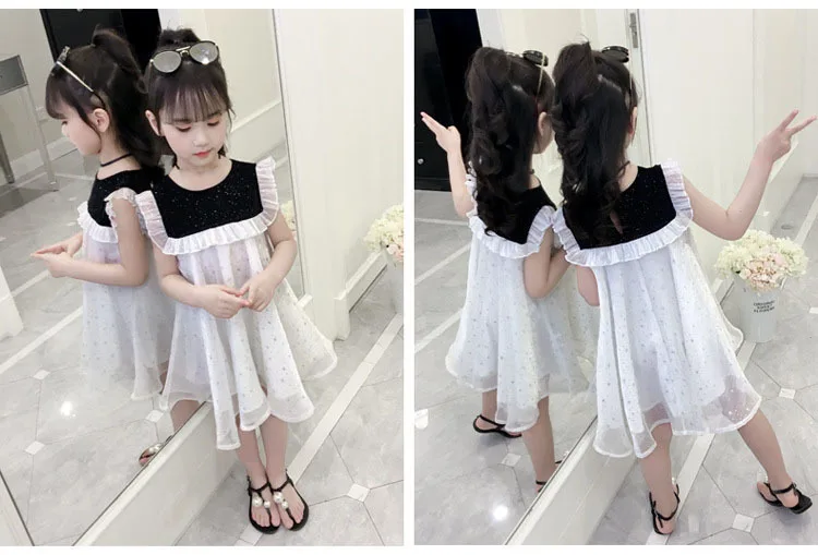 Preppy Style Mesh Ruffles Dresses For Baby Big Girls Sleeveless O-neck Princess Dress Clothes Kids Summer Party A Line Dresses  (8).jpg