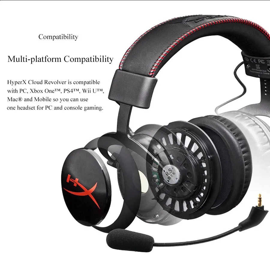 Kingston HyperX Cloud Revolver E-Sports игровая Проводная гарнитура съемный микрофон для ПК, Xbox One, Xbox One DJ наушники 3,5 мм