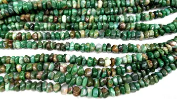 

wholesale 5strands 4-12mm green jade stone Natural Indian agate gemstone freeform nuggets chips green jewelry beads
