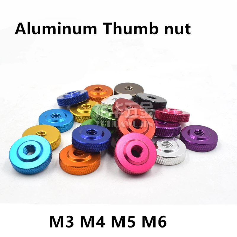 M3 M4 M5 M6 Aluminium Legierung Rändelmutter Dünner Typ Muttern Alu Thumb Nuts