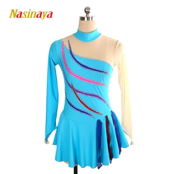 

Nasinaya Figure Skating Dress Customized Competition Ice Skating Skirt for Girl Women Kids Gymnastics Performance Colour Stripes