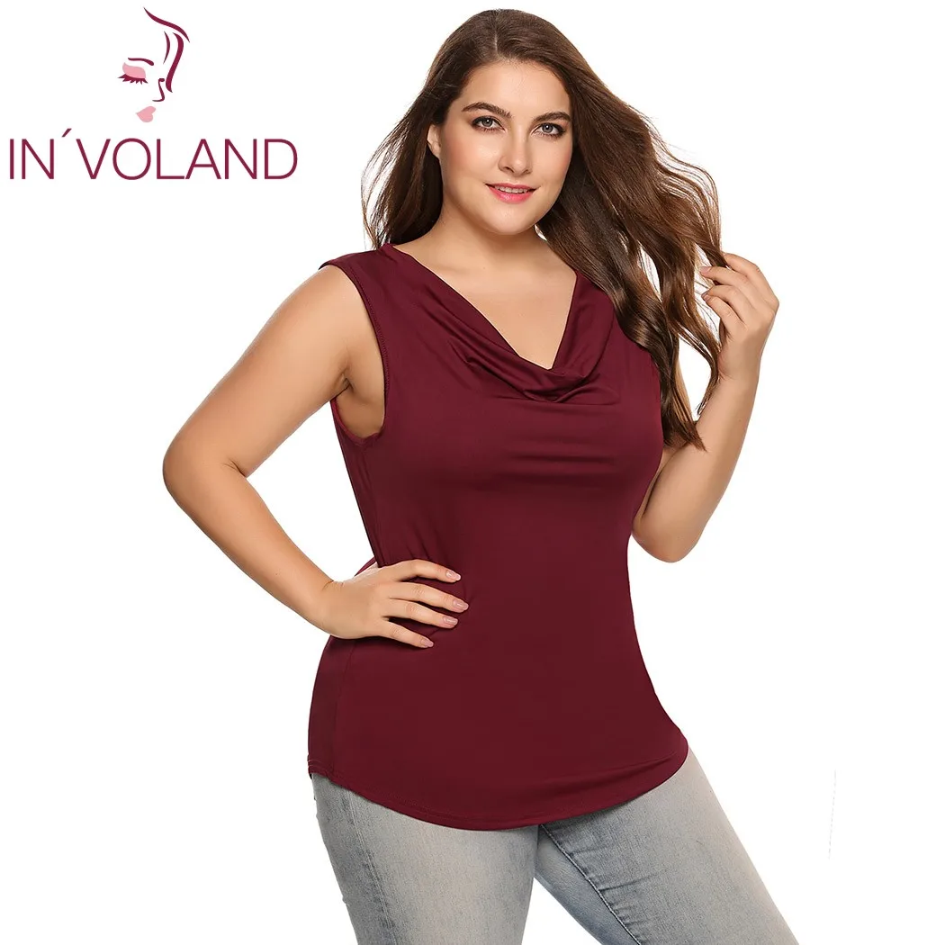 IN'VOLAND Women T Shirts Tops Summer Plus Size Fashion