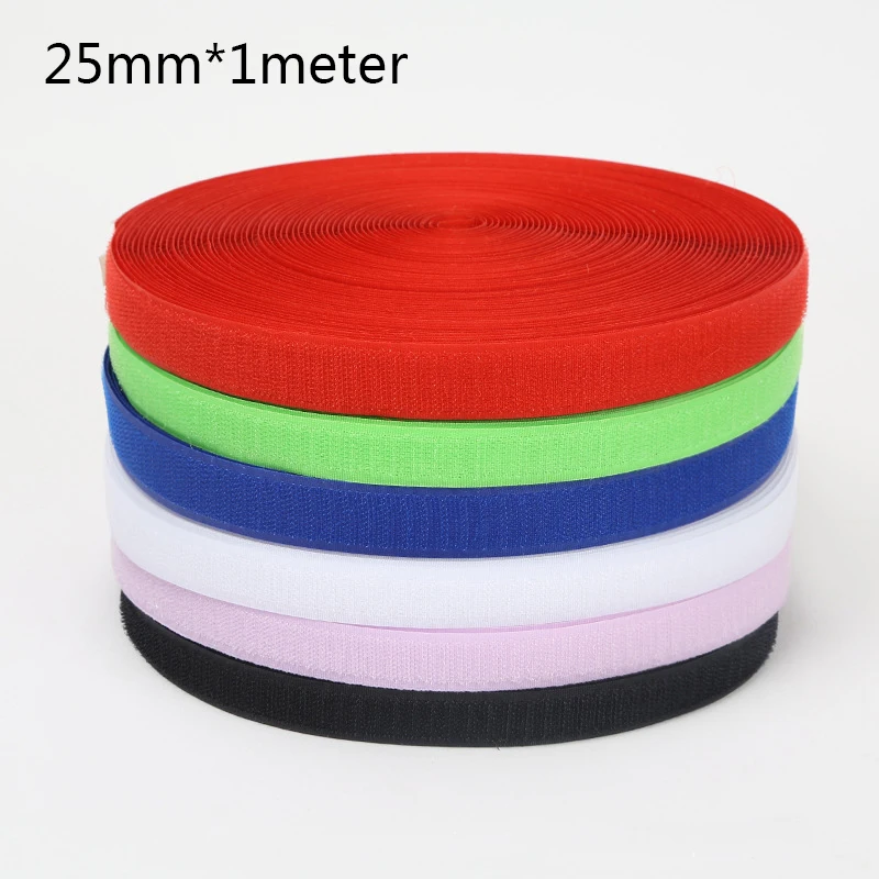 

2.5cm*1M Black White Blue Hook and Loop Adhesive Fastener Strong Tape Loop Fastener Accessories patchsnap Magic Button No Glue