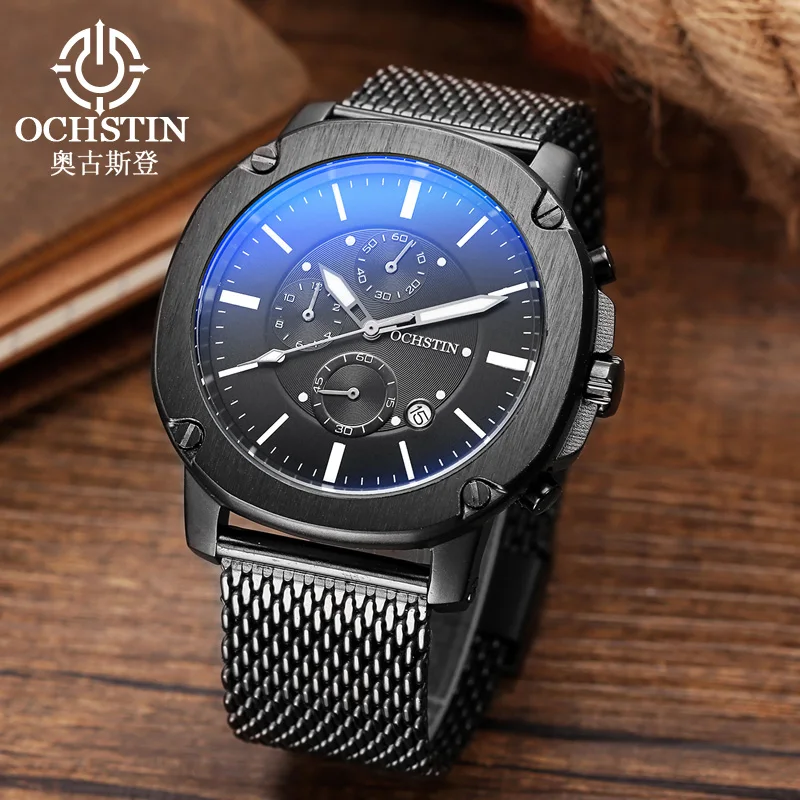 

2017 New OCHSTIN Luxury Brand Fashion Men's Wrist Watch Quartz Watches Men chronograph Sports Military Leather Strap Clock Men