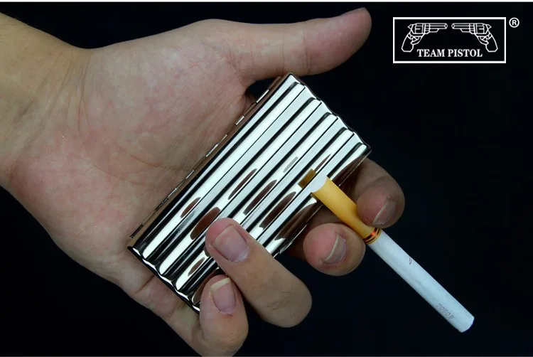 Креативная Личность Ультра-тонкий металлический медный чехол для сигарет из нержавеющей стали коробка для сигарет
