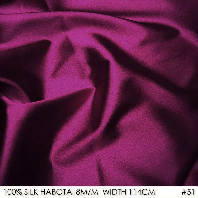 

SILK HABOTAI 114cm width 8momme/100%Natural Silk Lining Factory Direct Batik Painting DIY Patchwork Fabric Dark Hotpink NO51