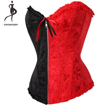 

Plus Size Women 's Body Shapewear Sexy Shaper Costumes Jacquard Victorian Corselet Push Up Corset And Bustier With G String 819#