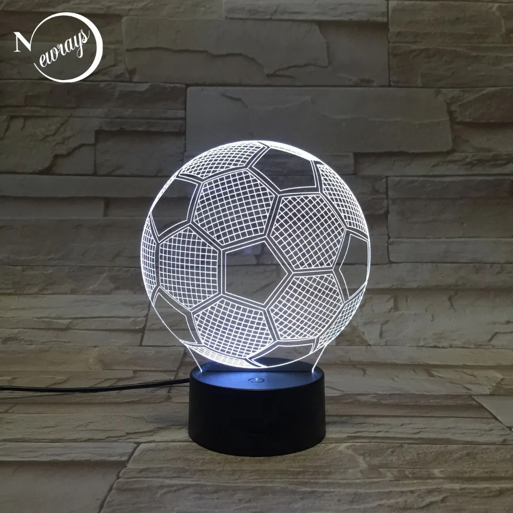 Modern acrylic ABS 3D illusion football night lamp creative soccer