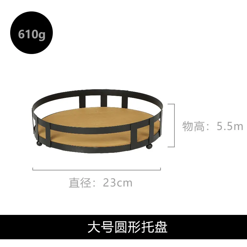 Из кованого железа десертный стол украшения деревянные Свадебные украшения день рождения торт тарелка - Цвет: large tray