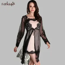 Брендовый Шелковый кружевной халат, набор, женский халат, сексуальный халат для женщин, летние халаты, комплект из двух предметов, A740