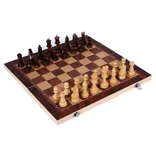 3 в 1 складной деревянный международный шахматный набор забавные настольные дорожные игры шахматы нарды шашки развлечения