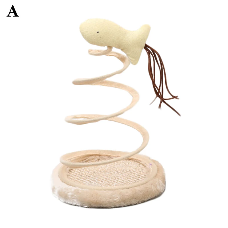 Рыба плюшевая Интерактивная Весенняя мышь игрушка для кошек прыгающая спиральная игра мышь для активного отдыха милые игрушки для домашних животных для кошек котенок - Цвет: A