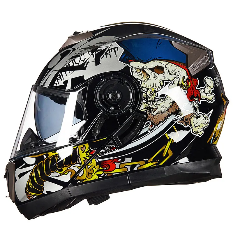 Мотоциклетный шлем флип-ап GXT 160 двойная линза анфас шлем Casco Racing Capacete Moto - Цвет: kiss of death