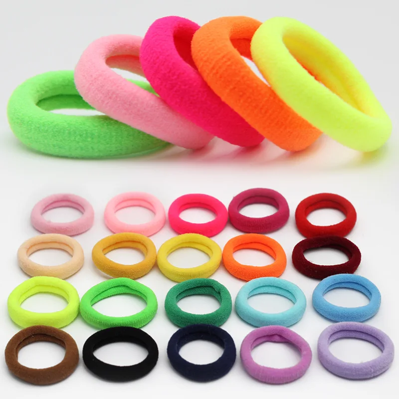 

200PCS/Lot 2.5CM Good Quality Girls High Elastic Hair Bands Colorful Hair Rope Ponytail Holder Headwear Tie Gum Hair Accessories