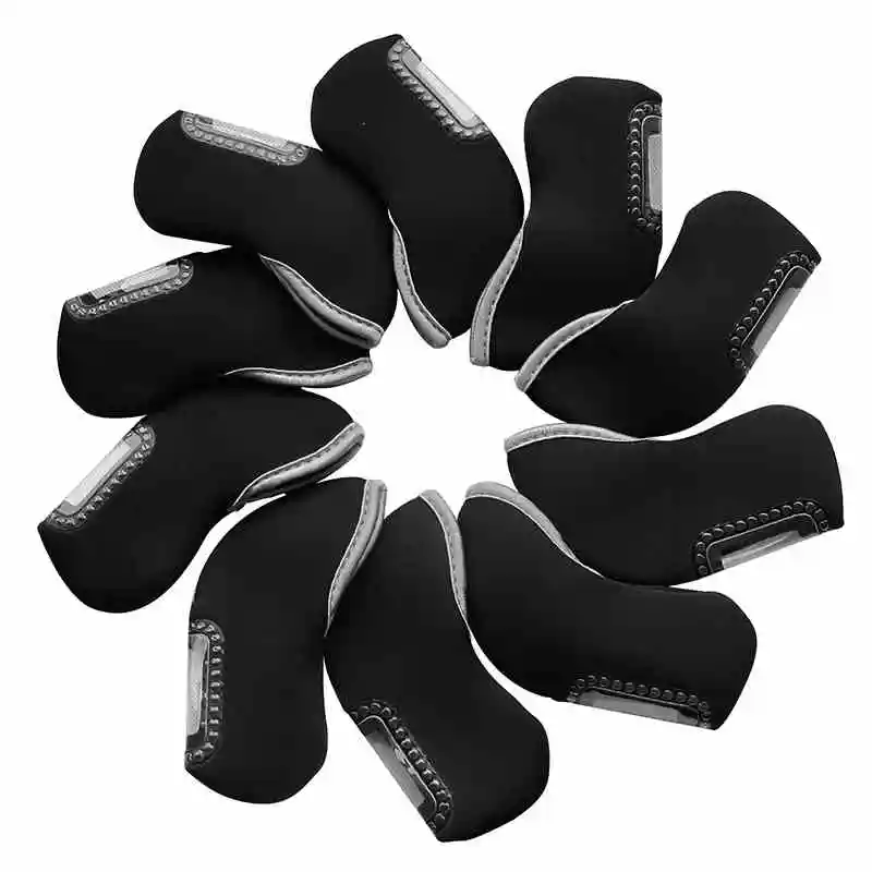 10pcs/set Golf Iron headcover Visible Club number Golf Club head cover can Custom Logo Golf Club cover set