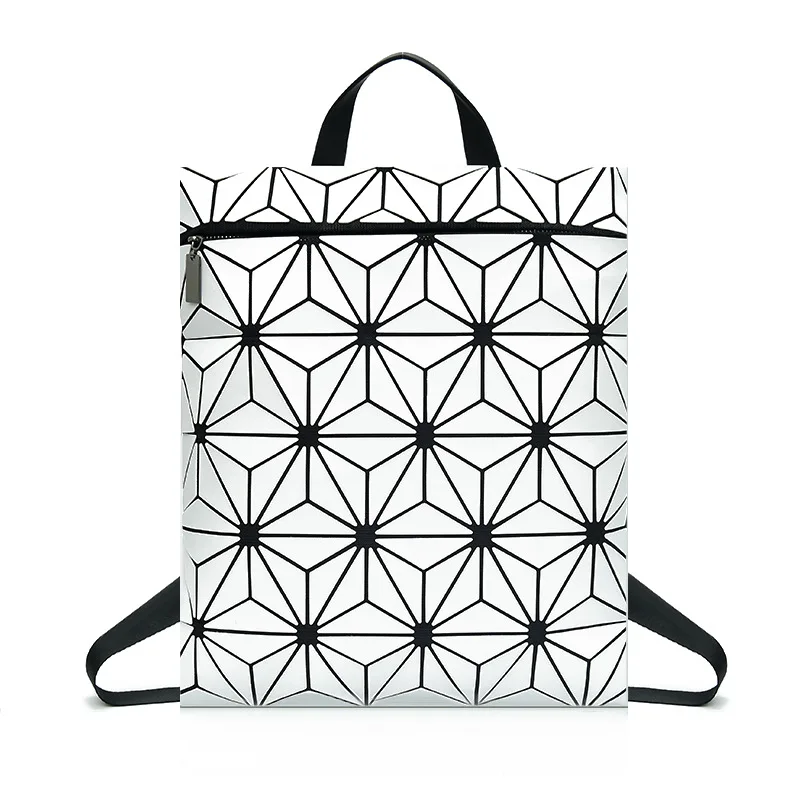 

Laser Backpack Ladies PU Geometric Rhombic Fashion Backpack