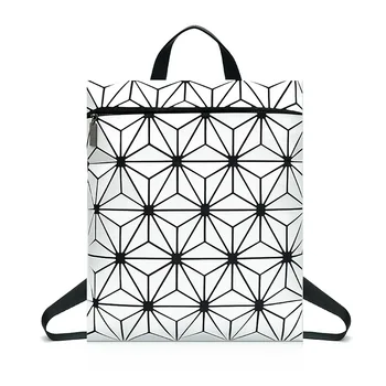 

Laser Backpack Ladies PU Geometric Rhombic Fashion Backpack