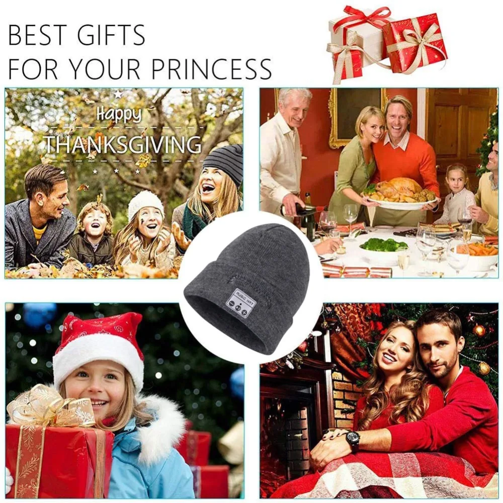 Fashion Bluetooth Beanie Music Hat with Speaker Wileless Bluetooth Headphone Headset Earphone Smart Hat+Touch Screen Gloves