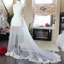 Высококачественная Тюлевая Свадебная юбка на заказ длиной до пола с молнией на талии, свадебные платья с кружевной каймой, Тюлевая пачка Saia