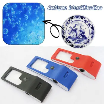 

Jewelry antique identification 3/10X Magnifier 55X Microscope Loupe and UV Light Magnifying Glasses with 6LED Repair Tool 6 in 1