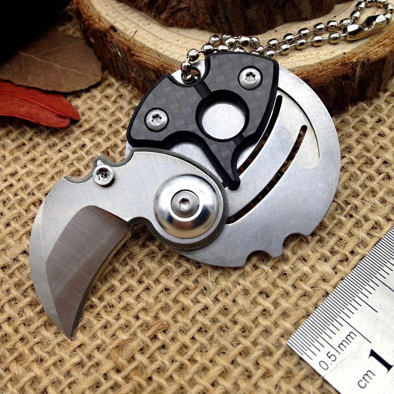 

Serge Creative pocket knife karambit coin claw key tactical folding Knives neck hawkbill Stainless Steel Blade Carbon Fiber Tool