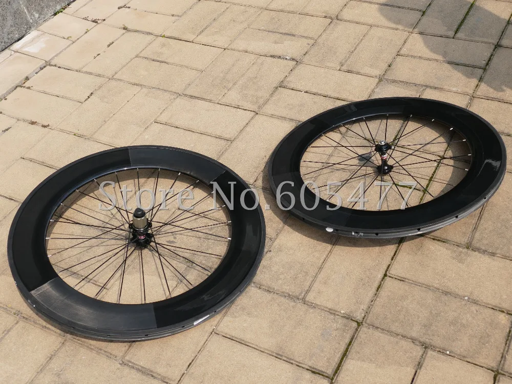 

Toray Carbon Fiber Matt Glossy 700C Tubular Wheelset 88mm Road Bike Wheel Rims 20.5/23/25mm Width