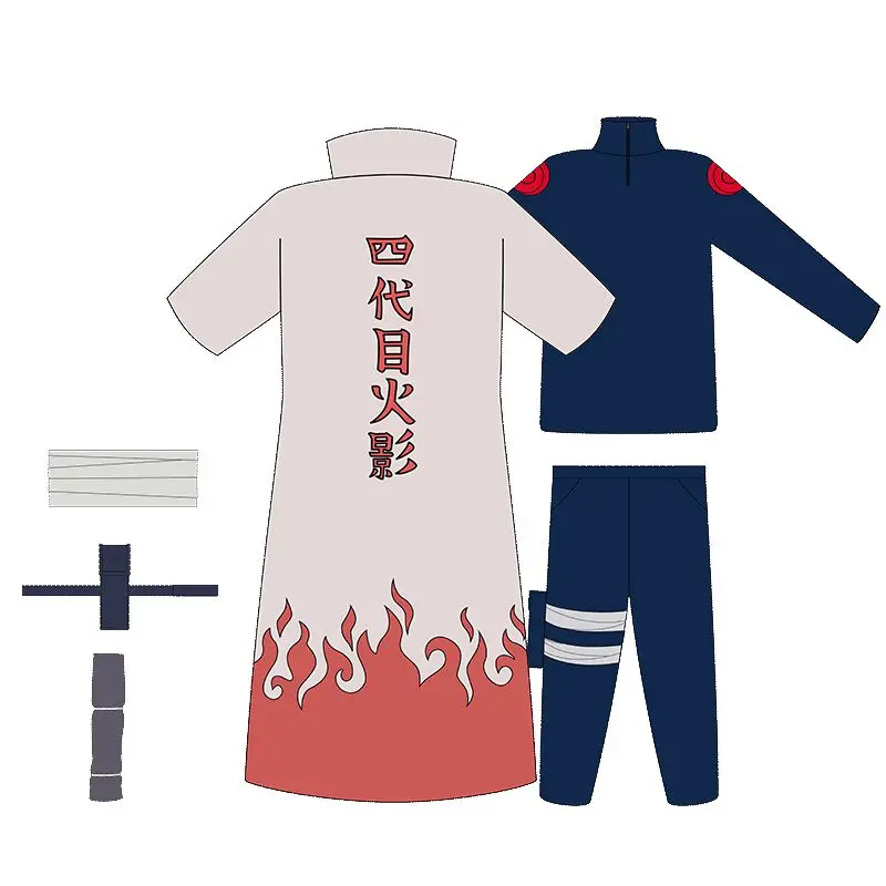 Аниме Наруто Косплей 4th Hokage Namikaze Минато плащи и Униформа Костюмы унисекс для