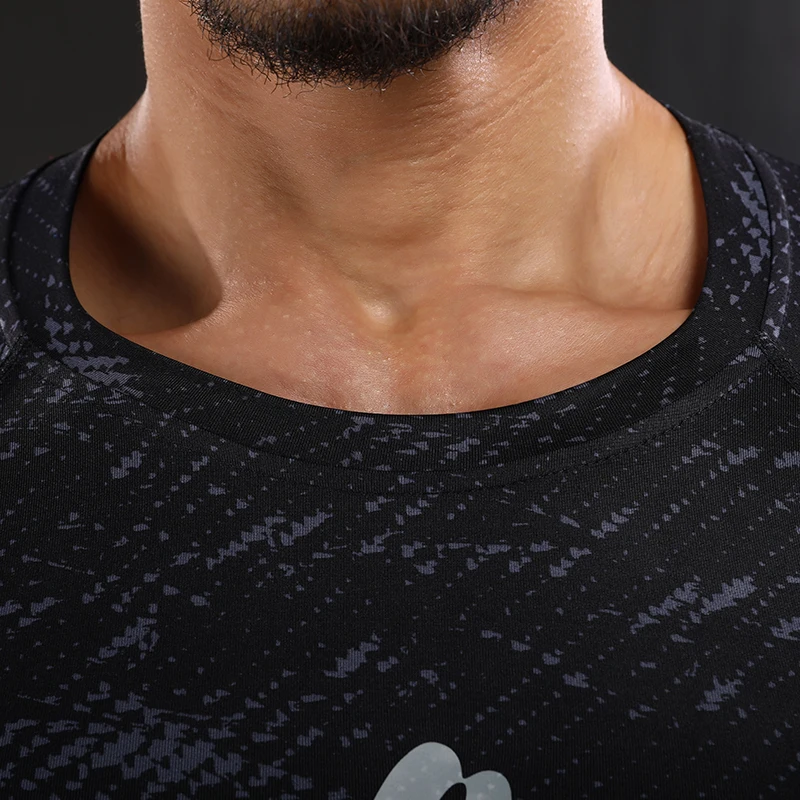 NANSHA Мужская компрессионная рубашка с длинным рукавом дышащая быстросохнущая футболка Бодибилдинг Тяжелая атлетика базовый слой фитнес облегающие Топы