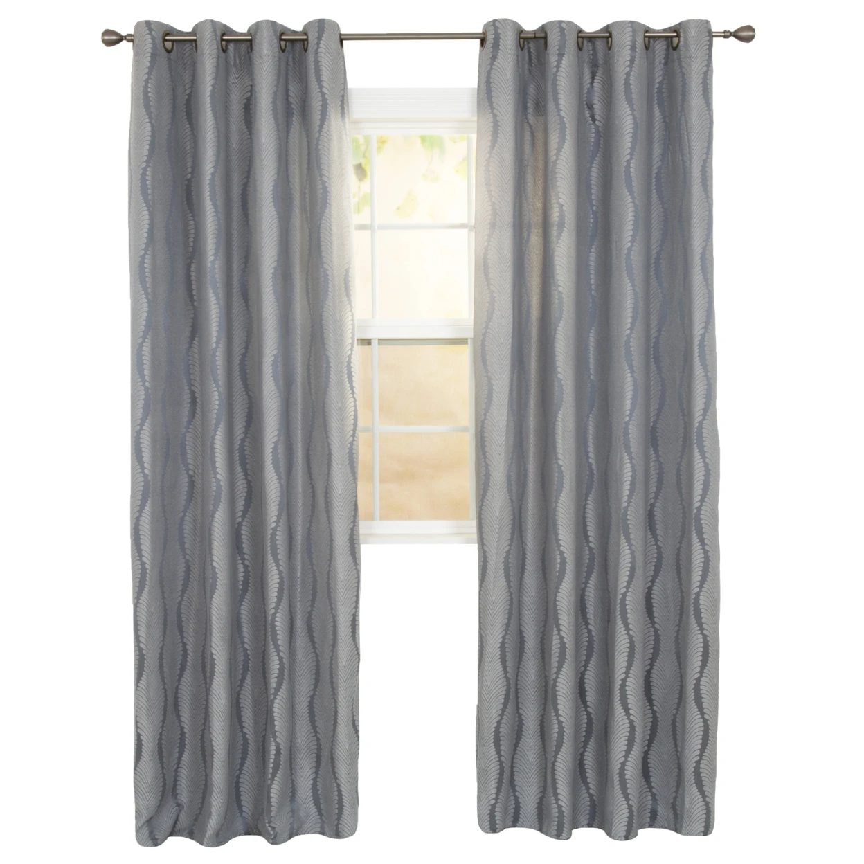 Lavish Home Angelina Jacquard Curtain Panel Set - 84 (3)