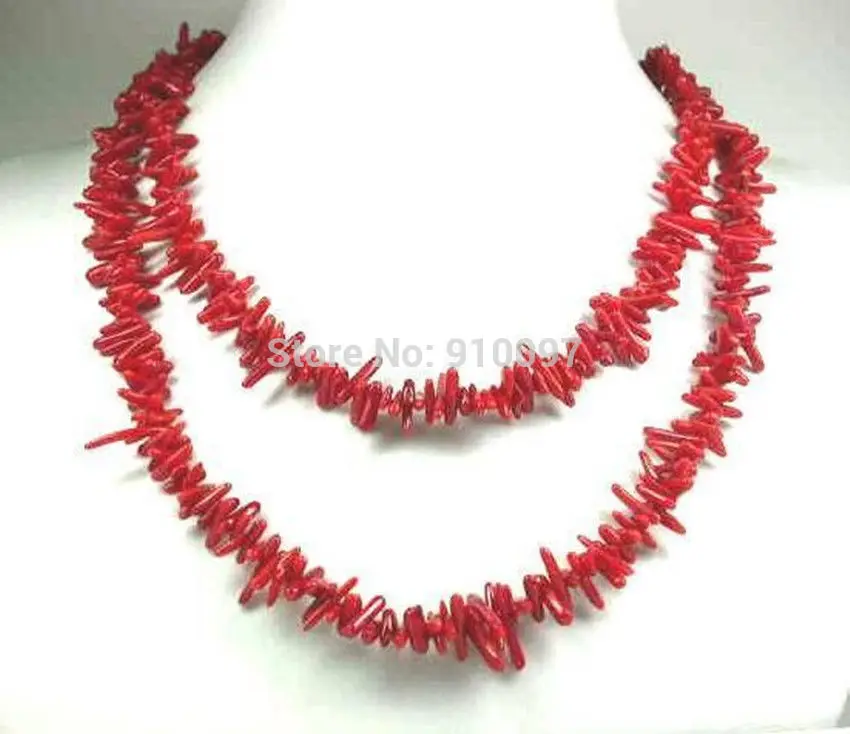 

>>long 30'inch Asia Natural red branch coral Necklace