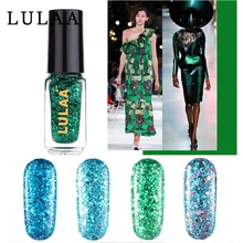 Lulaa 6 мл 12 цветов блестящие лак для ногтей блеск с металлической фурнитурой, растворимый Гель-лак-постоянный гель, лак для ногтей
