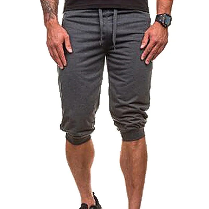 

SHUJIN Men Casual Shorts Fashion Solid Elastic Drawstring Short Trousers 2019 Summer Casual Gymwear Streetwear Shorts