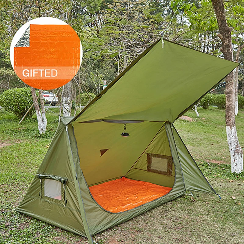 OneTigris 4 الموسم خيمة خفيفة المأوى ل Bushcrafters و المكافحون التخييم الصيد المشي 68D البوليستر التفتا