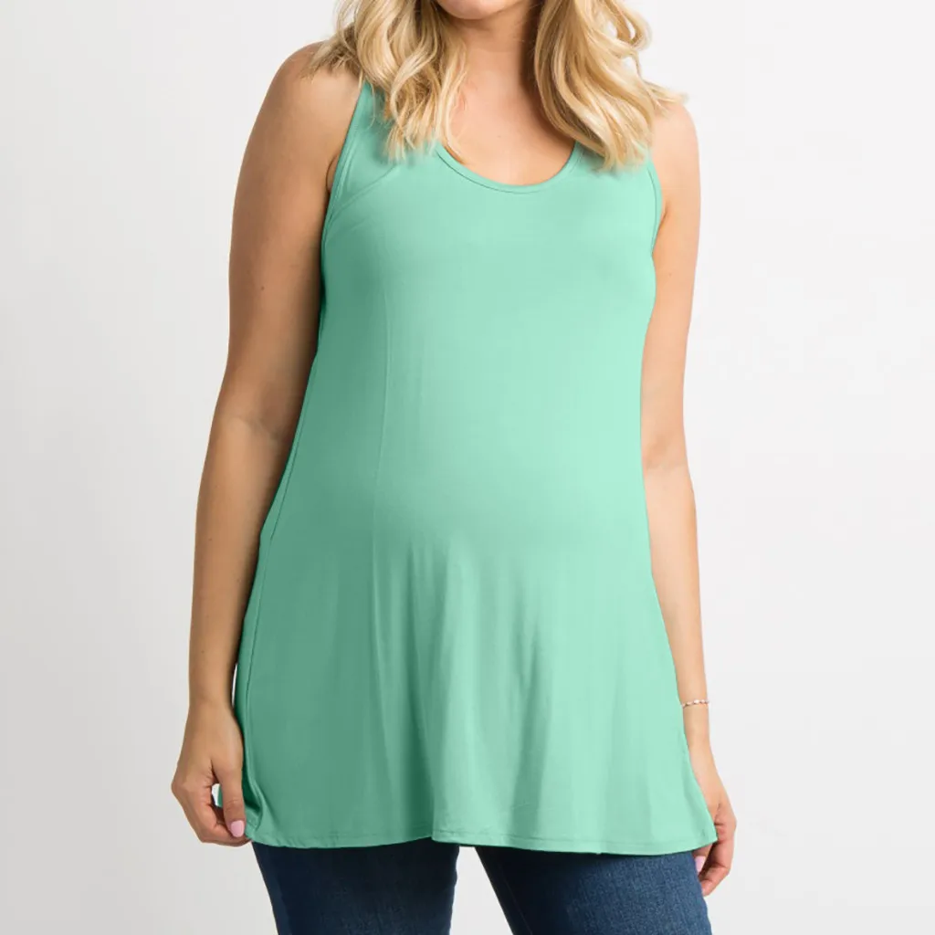 

Pregnant Women Summer Solid Backless Tops Women Sleeveless Tops Pregnant Nursing Solid Straps Maternity Backless Tops Clothing
