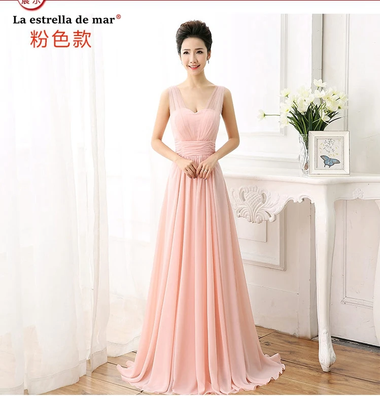 Vestido de madrinha de casamento longo2018 нового тюль, шифон линия Королевский синий цвет мяты зеленый персик Шампанское Вечерние платья