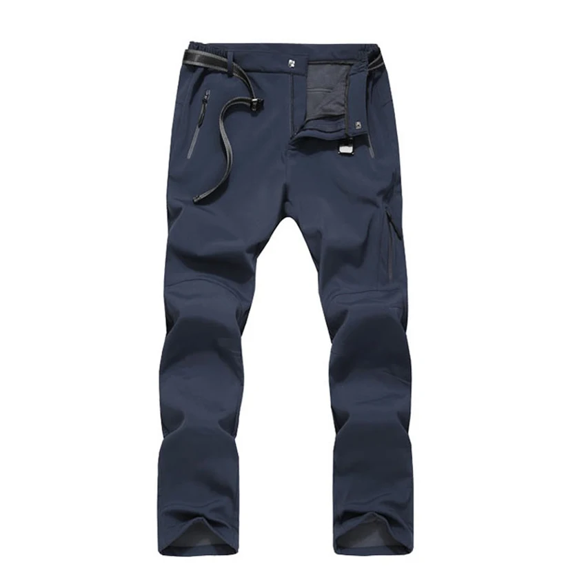 JACKSANQI hombres Otoño Invierno Fleece Softshell senderismo deportes al aire libre Pesca Trekking Camping pantalones más tamaño 5XL RA051