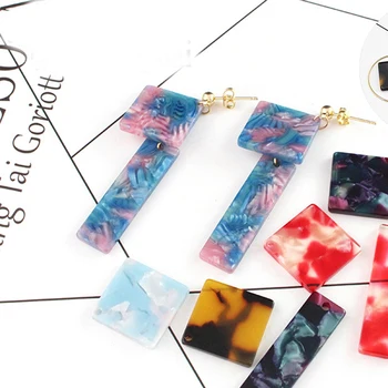 

MagiDeal 7Pcs Acetate Acrylic Square Charm Pendant DIY Earring Findings Jewelry Accessories Craft