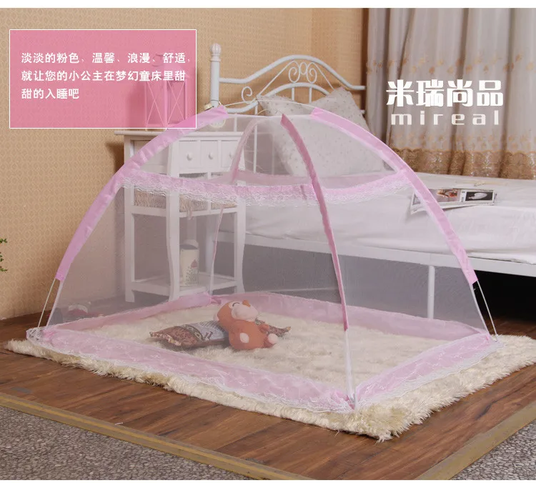 Голубая розовая детская кровать с противомоскитной сеткой, открытая детская сетка для турпоходов, палатка для детской комнаты, Игровая палатка, складная кроватка для младенца тент