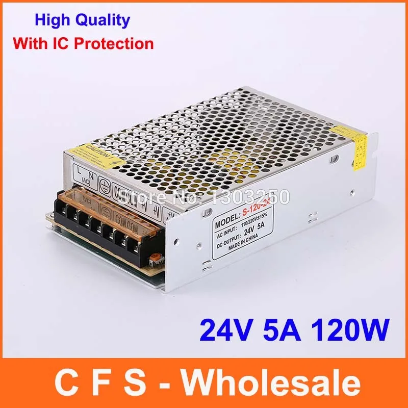 DC 24V 5A 120W Регулируемый Импульсный светодиодный преобразователь напряжения для