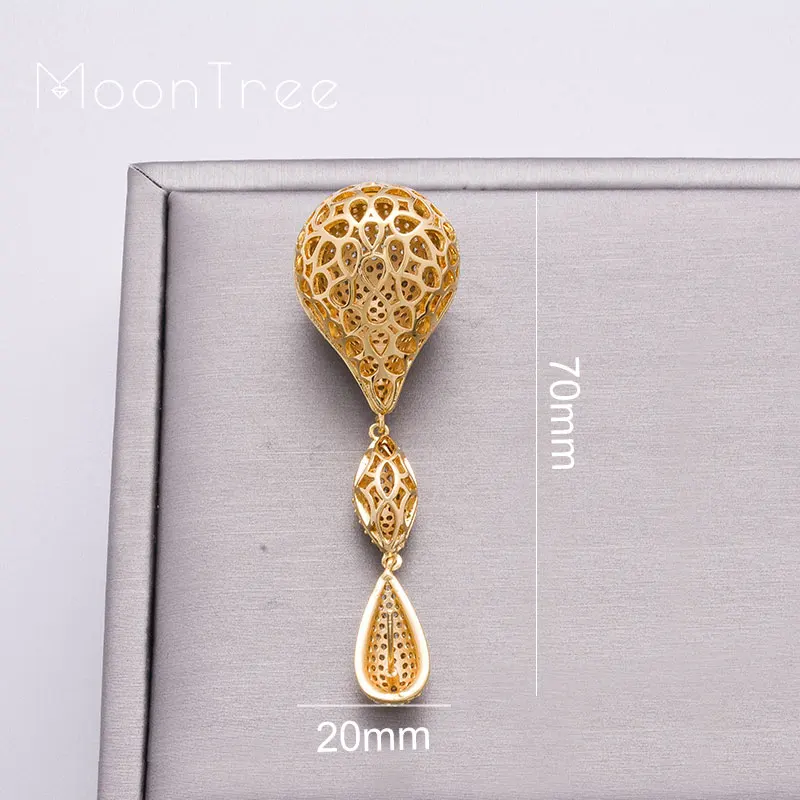 Роскошные серьги MoonTree 65 мм с твердым шариком большие полностью покрытые