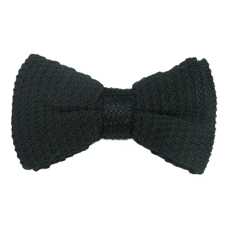 Мужской вязаный смокинг с бантиком, классический зажим, жаккардовый галстук, галстук-бабочка, предварительно завязанный - Цвет: Черный