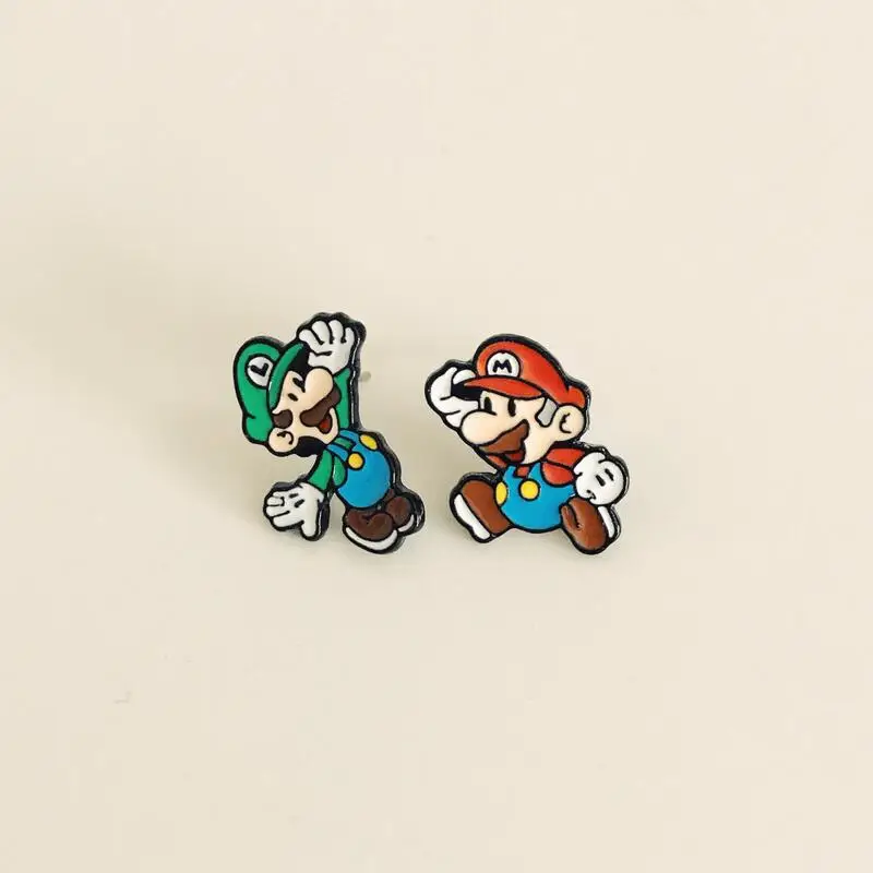 

Mario & Luigi Mario Bros Nintendo Earrings Summer Jewelry 2017 for Woman Cartoon Accessorites Cosplay