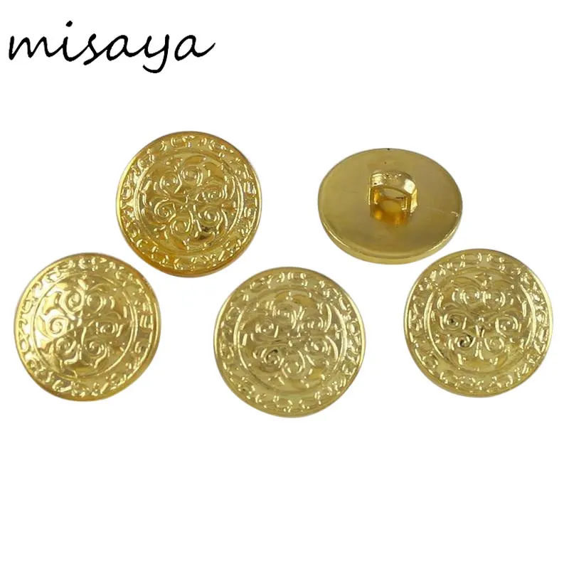 

Misaya 30pcs Gold Color Shank Round Shape Plastic Buttons For Sewing Garment Supplies Accessory Clothes Decoration Size 1.7mm