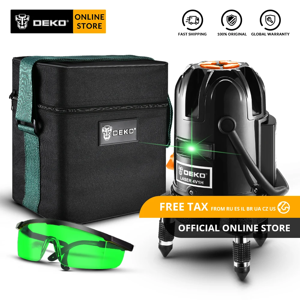 Original nueva llegada 2019 DEKO DKLL501-nivelación 5 Línea 6 puntos Horizontal y Vertical verde nivel láser 360 grado estándar - 1