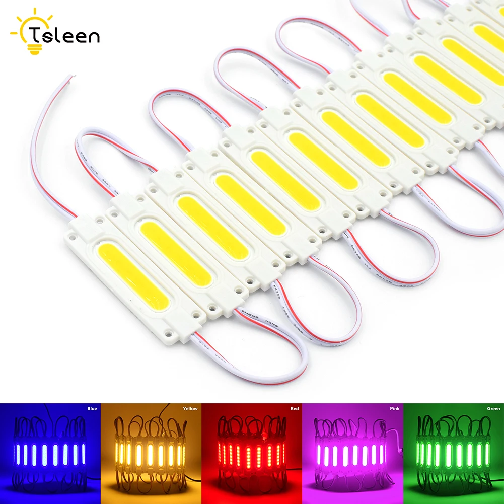 

TSLEEN 20pcs/lot Led Module Light COB 2W/pc DC12V Advertising Background Light Adhesive Lamp Set IP65 Waterproof Drop Shipping