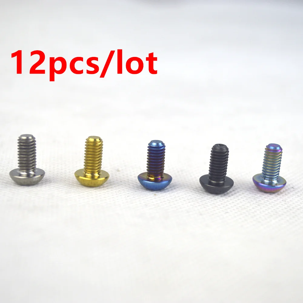 

12pcs M5 X 10mm Titanium Alloy Brakes Bolt Screw Fastener For Mountain Bike Disc Brake Rotor And Water Bottle Holder Multicolor