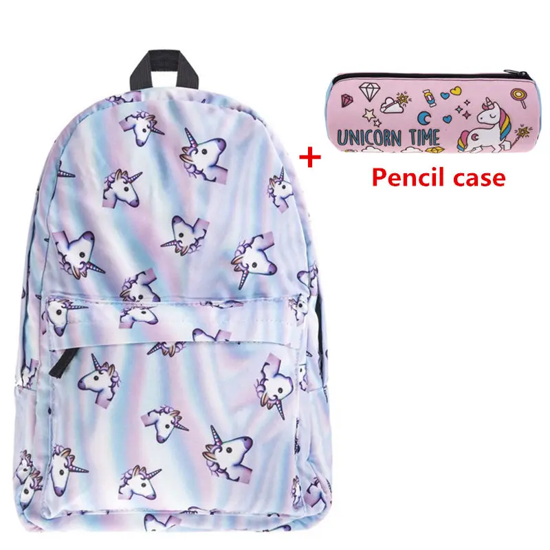

Unicorn Women Backpack 3D Printing Backpack Schoolbag Fashion High Quality Backpacks For Girls Sac A Dos Small Bagpack Mochila