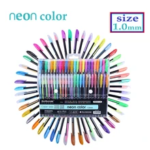 Art stationery 12 48 Color Gel Pens Set Refills Pastel Neon Glitter Sketch Drawing Color Pen