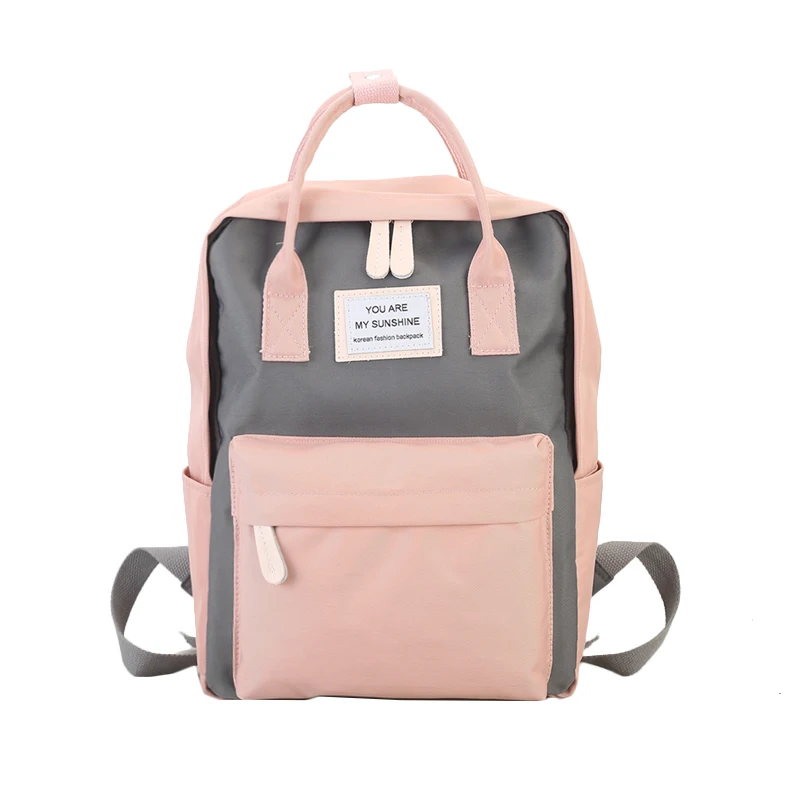 Для женщин Холст Рюкзаки карамельный цвет водостойкие школьные ранцы для подростков обувь девочек большой милый рюкзак для ноутбука